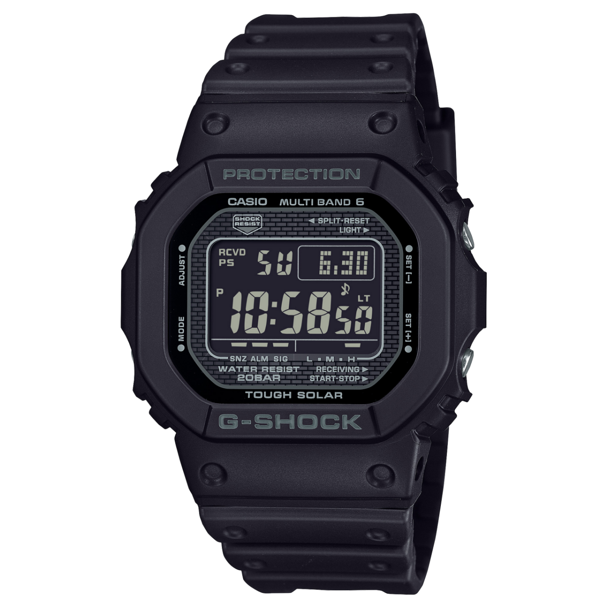 Casio G-Shock Herrenuhr in Schwarz mit Digitalanzeige und schwarzem Kunststoffarmband