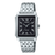 Casio Vintage-Armbanduhr mit Metallband und schwarzem Ziffernblatt