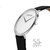 Bering Ultra Slim klocka med svart läderarmband och vit urtavla, 5,5 mm tjocklek