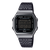 CASIO Armbanduhr mit schwarzem Metallarmband und digitalem Display, Schrittzähler