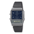 Casio Herrenuhr mit blauem Zifferblatt und grauem Band, analog-digital, Retro