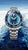 Seiko Marinemaster Herrenarmbanduhr mit blauem Zifferblatt, Leuchtindizes und geriffelter Taucherlünette