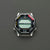 Seiko digital klocka: svart boett, metallarmband och ljusgrön display