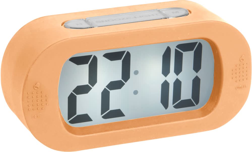 Gummivarp med digital display 22:00, orange hölje