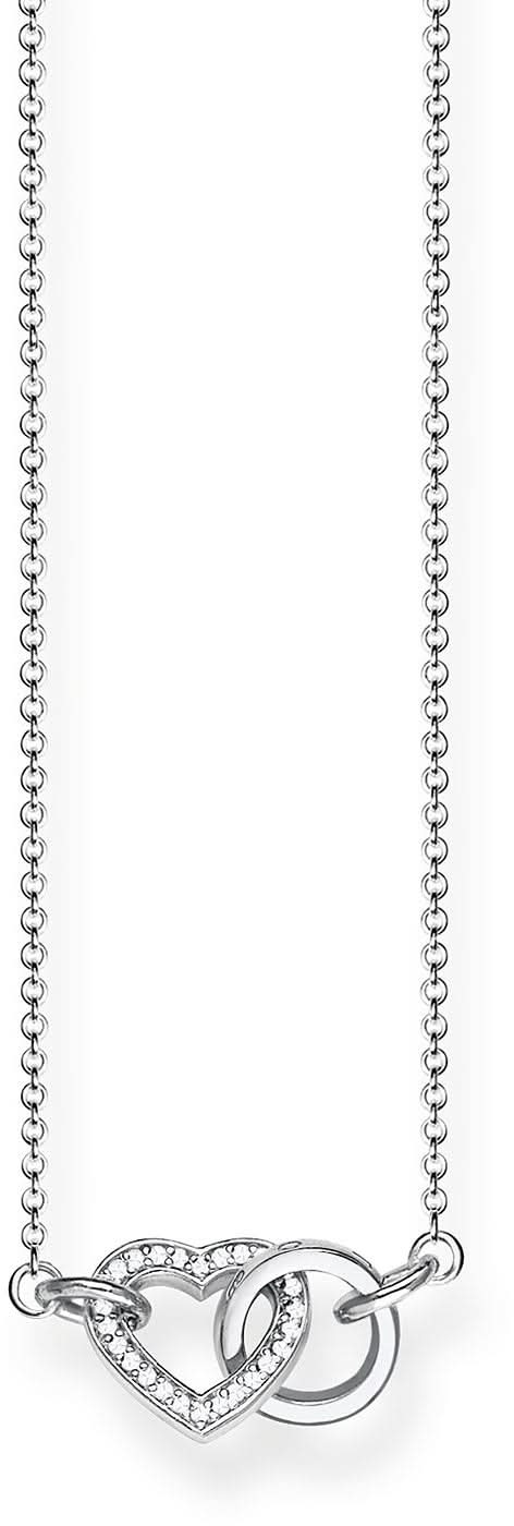 Silketthalsband med hjärthänge i 925 sterling silver, kedjelänkar och gravyr