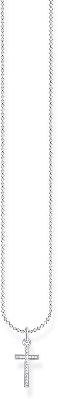 Halsband med korshänge i 925 sterlingsilver, fin silverkedja