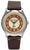 Messerschmitt analog armbandsur för unisex med brunt läderband och beige urtavla