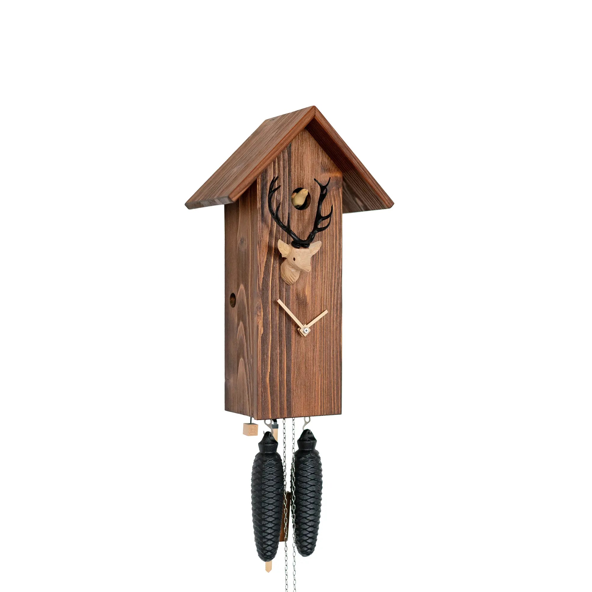 Rombach & Haas CLASSIC SLM3H-10 Väggklocka Naturträ • Mekaniskt 8-dagarsverk • Original Schwarzwälder Gökur