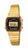 Casio damklocka, guldfärgat hölje med mörk urtavla och metallarmband i profil