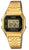 Casio damklocka med guldfärgat metallarmband, åttkantig digital display och belysning