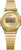 Casio damklocka, rund boett i guld, metallarmband, digital display