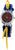Swatch damklocka med rund vinröd urtavla, blått tygarmband och gula band