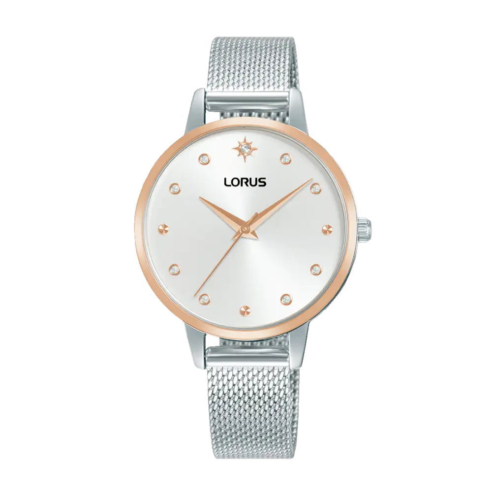 Lorus RG288XX9 Damklocka Vit • Mineralglas • Armband i Rostfritt Stål Mesh