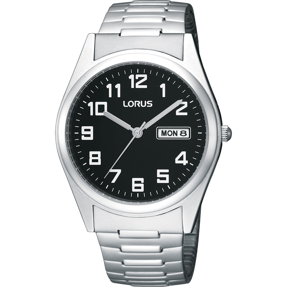 Lorus Classic RXN13CX9 Herren Armbanduhr • Tag/Datum-Anzeige • Edelstahlarmband
