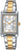 Damklocka med rektangulär urtavla och tvåfärgat metallarmband (silver/guld)