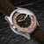 Holzkern Wildlight Solararmbanduhr mit silbernem Gehäuse, braunem Band und Musterzifferblatt