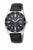 Master Time herrur med svart urtavla, rostfritt stålboett och läderarmband