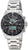 Herrarmbandsur med armband i rostfritt stål och svart urtavla, digital display, röda accenter