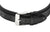 Herrarmbandsur med svart läderarmband, metallspänne och stiftspänne