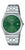 Casio herrklocka med grön urtavla, silverfärgat rostfritt stålarmband och datumvisning
