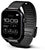 Unisex smartwatch i sidovy med svart display och textilmesharmband