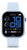 Unisex smartklocka med ljusblått silikonarmband och rund AMOLED-skärm
