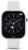Unisex-smartwatch med svart display, vitt silikonarmband och ram med strass