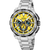 Festina kronograf för herrar med rostfritt stålarmband, gul urtavla och kronograf-subdials