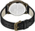 Herrarmbandsur med svart läderarmband, stiftspänne och vit urtavla med logotyp