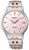 "Seiko Presage damklocka med pärlemorrosa urtavla, roséguldiga accenter och armband i metall"