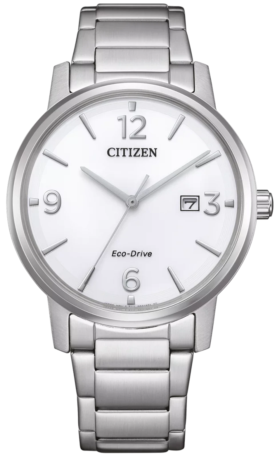Herrklocka med silverfärgat armband i rostfritt stål och urtavla, Citizen Eco-Drive
