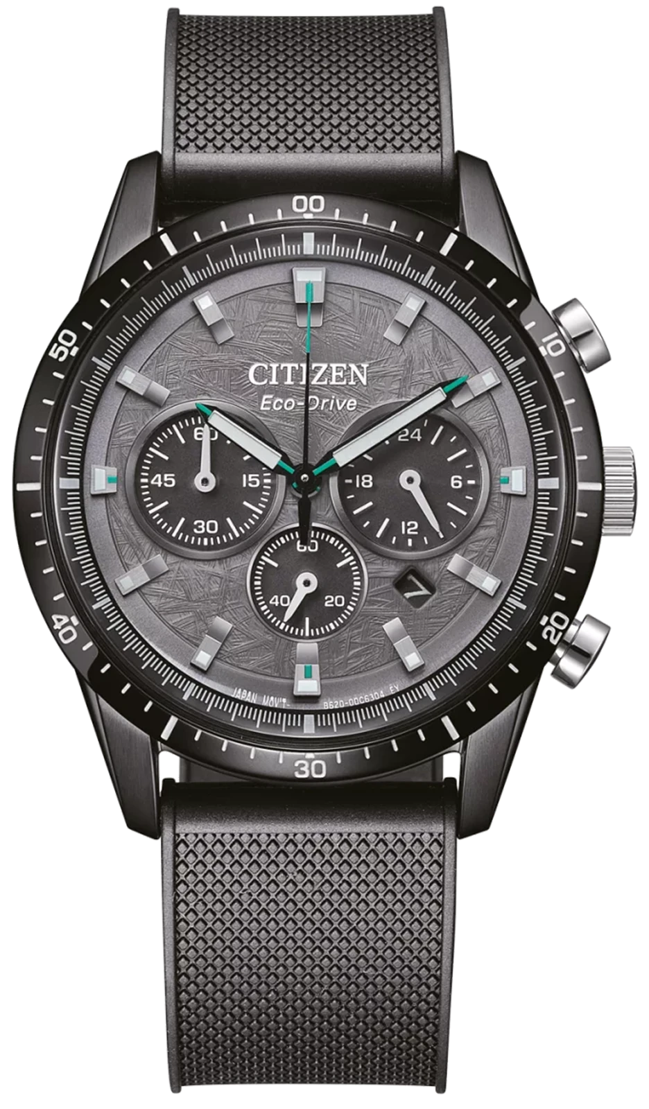 Citizen Eco-Drive Chronograph herrklocka med svart boett och mesh-armband