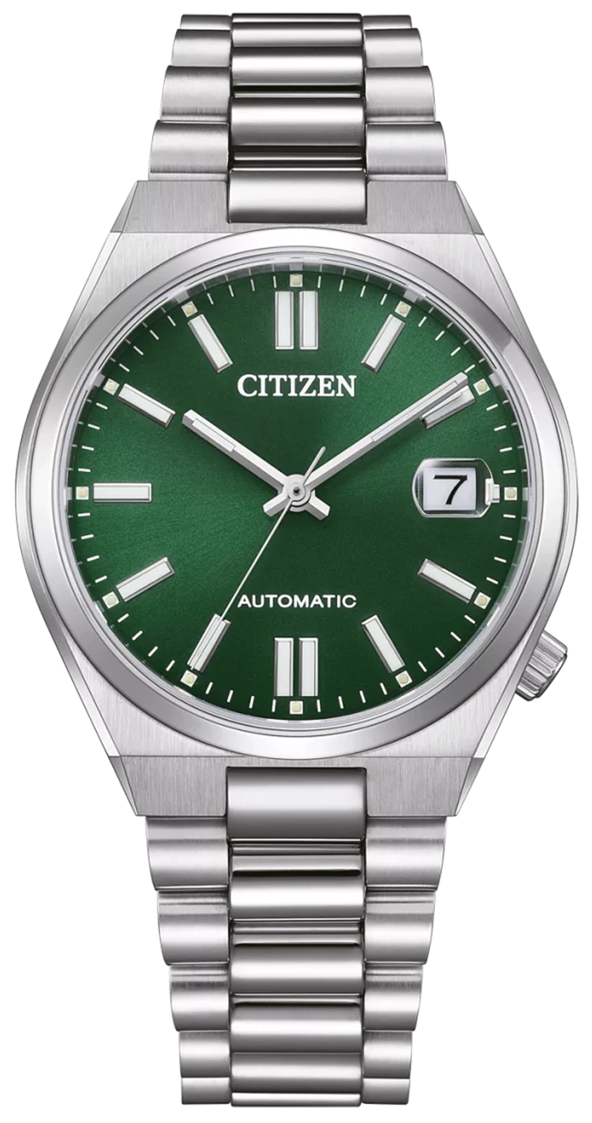 Citizen automatklocka med grön urtavla och stålarmband