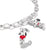 Silver charm on link with Snoopy and red heart motif (Thomas Sabo)