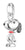 Silversmycke med Snoopy-motiv, pavé-infattning och rött halsband