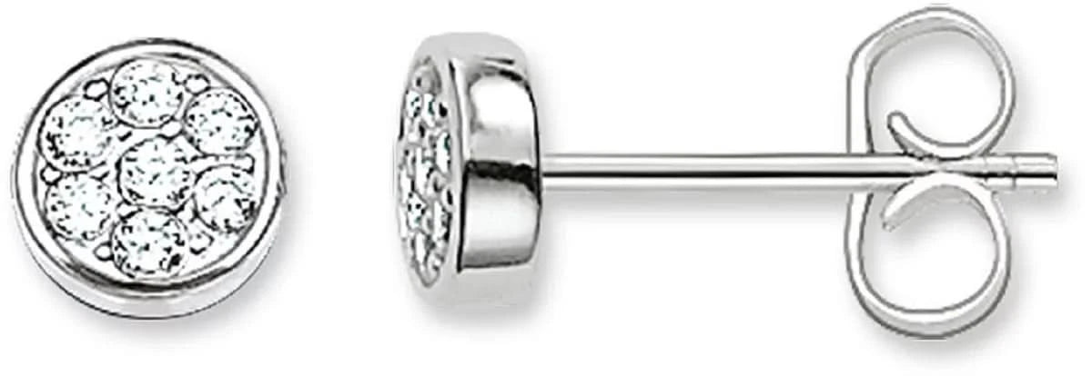 Runda örhängen i 925 sterlingsilver med gnistrande cirkelstrukturer
