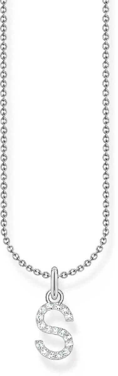 Thomas Sabo halsband med silverkedja och bokstaven S som hänge