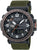Casio Pro Trek herrarmbandsur med grönt textilband, svart urtavla och digital display