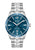 Herrenarmbanduhr mit blauem Zifferblatt, Edelstahlarmband und Mineralglas