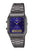 Casio Vintage-Uhr mit lila Zifferblatt, Metallarmband, Analogzeiger und digitale Anzeige.