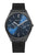 BERING Herrenarmbanduhr mit schwarzem Milanaiseband und blauem Zifferblatt