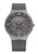 Herrenuhr Bering mit grauem Meshband, rundem Zifferblatt und orangefarbenen Akzenten