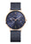 Bering Herrenuhr mit blauem Zifferblatt, Roségold-Gehäuse und Edelstahl-Meshband, analog