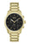 Herren-Chronograph BOSS mit goldfarbenem Edelstahlband, schwarzem Zifferblatt und Mineralglas