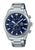 Herren-Chronograph Casio Edifice mit blauem Zifferblatt, Edelstahlband und Saphirglas