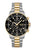 BOSS Admiral Herren-Chronograph mit zweifarbigem Edelstahlband und schwarzem Zifferblatt