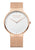 Herren-Armbanduhr Bering Max René mit roségoldener Mesh-Band, weißem Zifferblatt und Zeigern