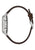 Bulova Herren-Fliegeruhr seitlich mit braunem Lederarmband und Kronen-Ansatz