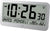 Digital radiostyrd väckarklocka i plast med stor LCD-display, temperatur- och datumvisning