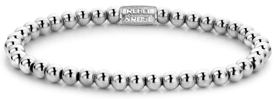Armband med mörka hematitpärlor (ca 4 mm) och lås i rostfritt stål